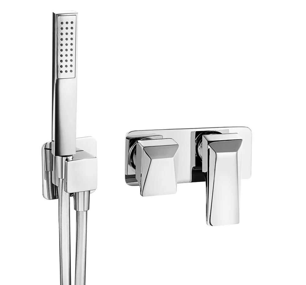 Monomando empotrar horizontal 2 vías con toma de agua separada, sin mango ducha