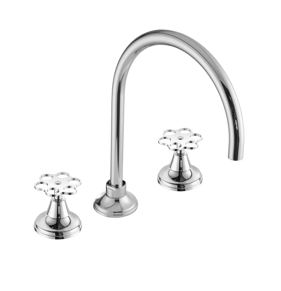 Bateria lavabo broc central, volant flor llautó