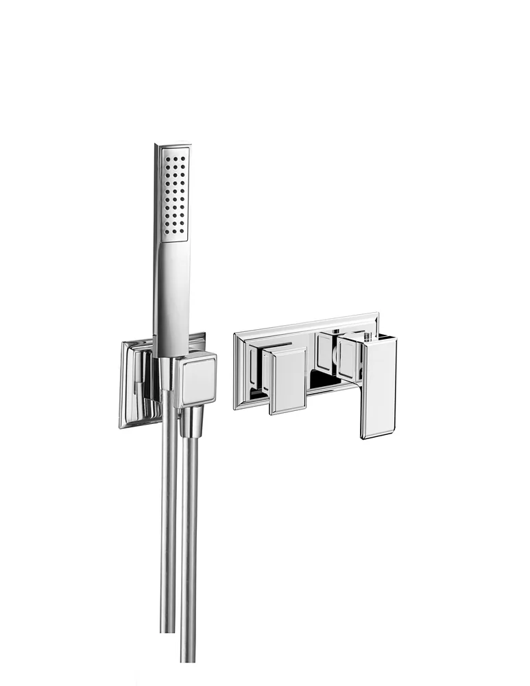 Mitigeur thermostatique à encastrer horizontal 3 voies avec prise d'eau