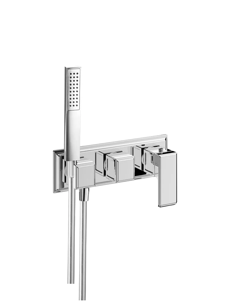 Mitigeur thermostatique à encastrer horizontal, 2 voies avec support