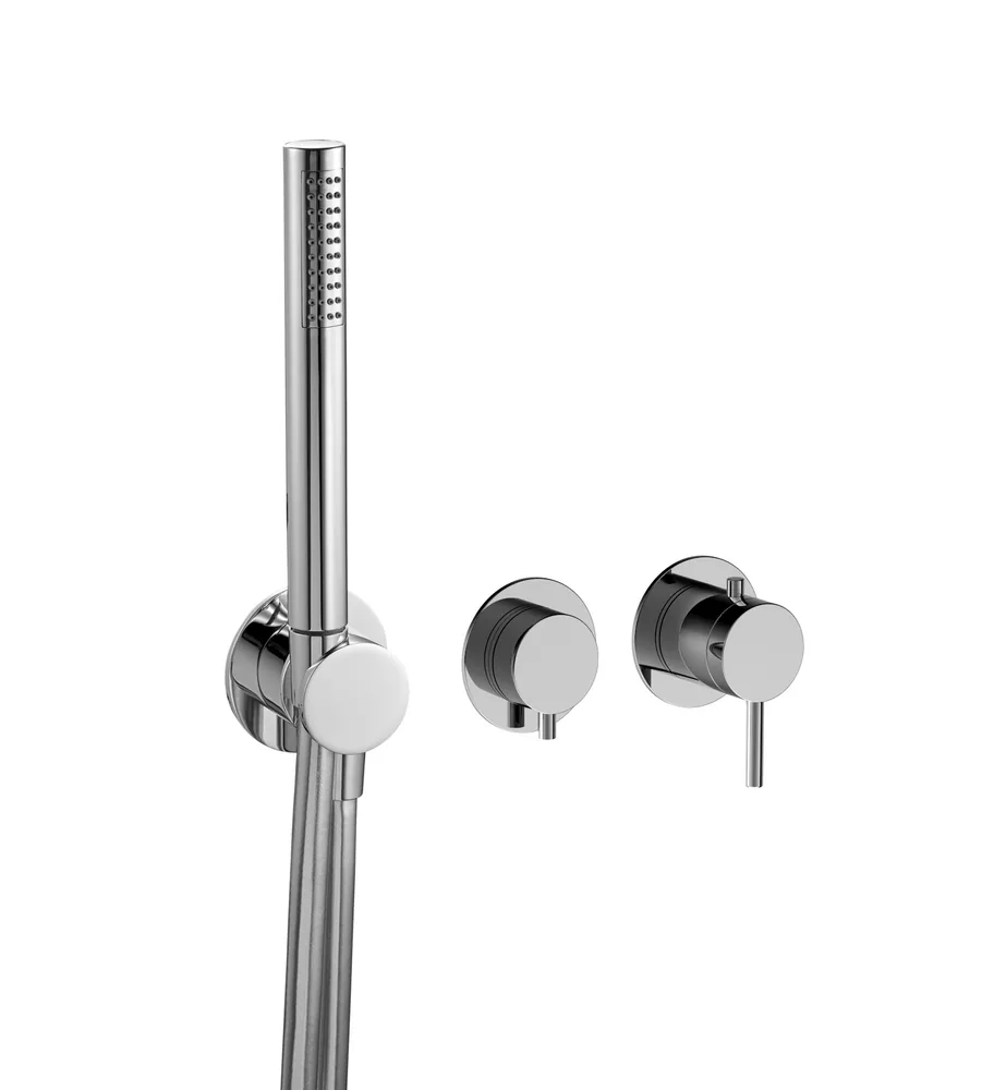 Mitigeur thermostatique à encastrer horizontal, 2 voies avec support
